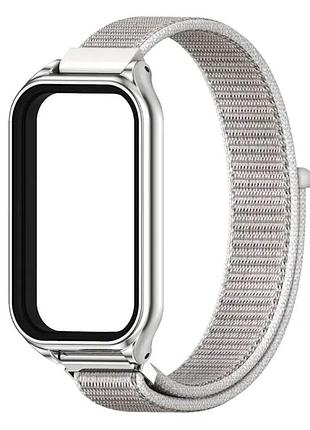 Ремінець нейлоновий mijobs для фітнес браслета xiaomi mi smart band 8 active - silver