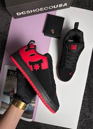 Жіночі кросівки dc shoes court graffik red on black