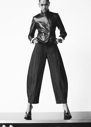 Двобортний блейзер жіночий чорний шкіра zara new