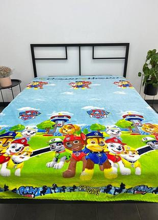 Плед велсофт дитячий 150х200 paw patrol щенячий патруль