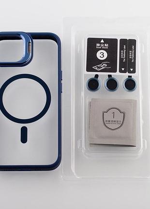 Силіконовий чохол magsafe camera glass protection для iphone 11 pro max темно-синій
