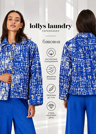 Lollys laundry легка стьобана бавовняна куртка з принтом