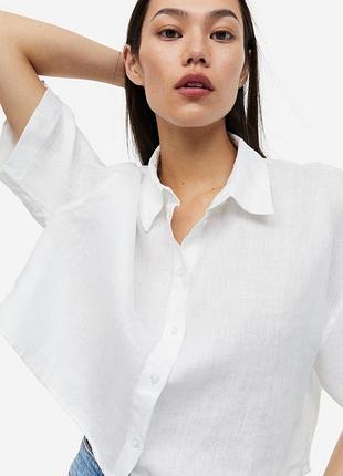 Сорочка блуза рубашка з льону h&m лляна сорочка