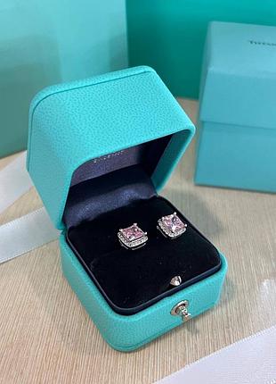 Серьги тиффани цирконы серебро 925 2