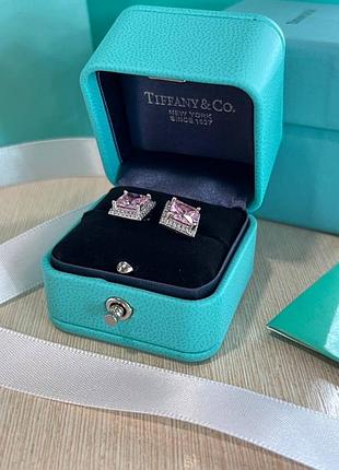Серьги тиффани цирконы серебро 925 3