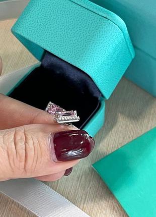 Серьги тиффани цирконы серебро 925 7