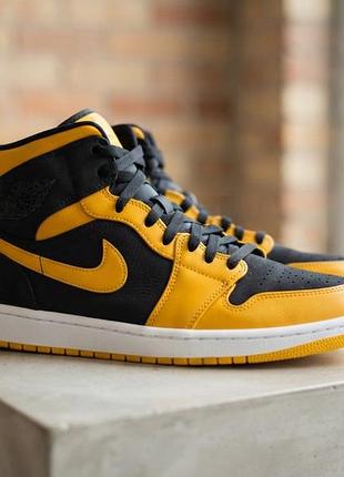 Кроссовки nike air jordan 1 high og (black/yellow)