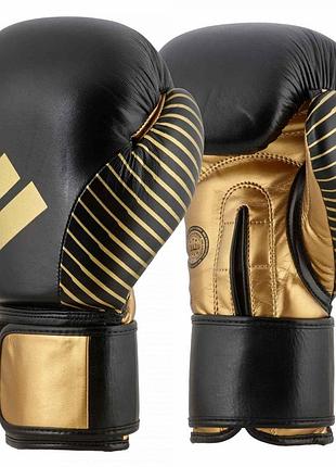 Перчатки с лицензией wako для бокса и кикбоксинга | черно/золотой | adidas adikbwkf200
