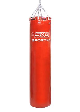 Боксерский мешок sportko высота 180 ф45 вес 80кг c цепями для всей семьи, мешок боксерский, красный
