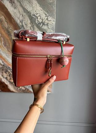 Женская кожаная сумка loro piana extra pocket в терракотовом цвете 23x15