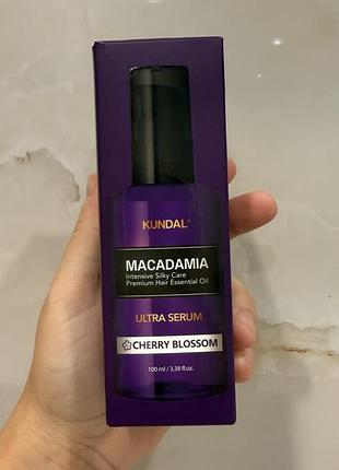 Сиворотка для волосся зволожуюча "вишневий цвіт" 100 мл kundal macadamia ultra hair serum cherry blossom