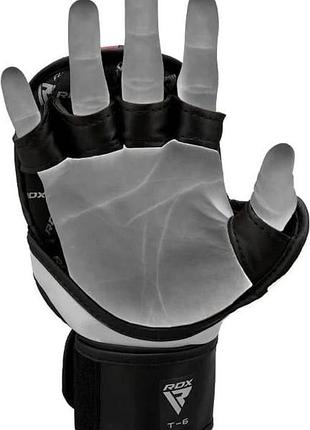 Тренировочные перчатки rdx grappling gloves rex t6 plus черный, желтый, белый уни l 7