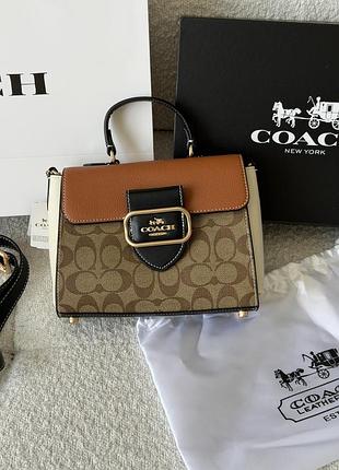 Сумка coach morgan top handle satchel premium персиковый есть