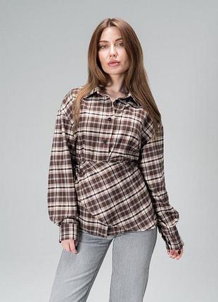 Рубашка slavni velia женская коричневый