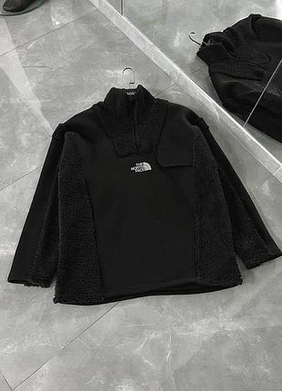 Стильна м'яка плюшева кофта тhe north fасе чорна xl