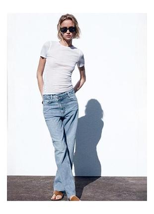 Джинсы zara straight z1975 с асимметричным поясом