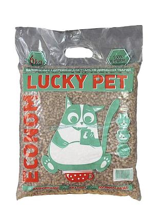 Древесный наполнитель для кошачьего туалета lucky pet эконом 6 кг