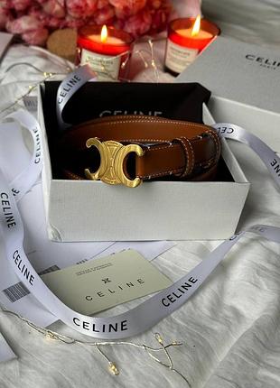 Celine triomphe belt brown/gold 4
