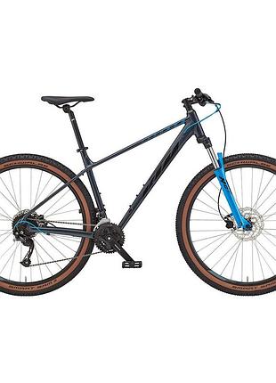 Велосипед ktm chicago 271 27.5" рама s/38 сірий (чорно/синій) 2022/2023