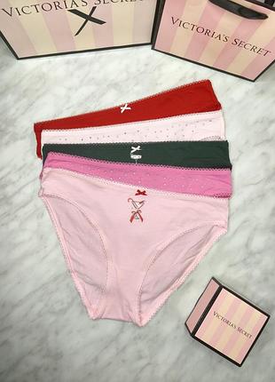 Стрейч-хлопковые трусики бикини. victoria’s secret. оригинал 🇺🇸