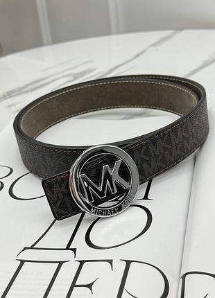 Ремінь унісекс michael kors коричневий срібло є