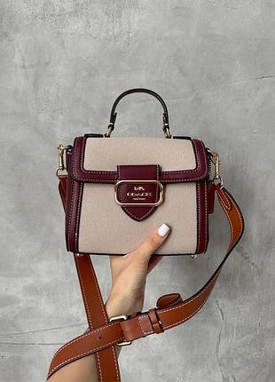 Coach hero shoulder bag in brown/textile [крафтова коробка] 22 х 16 х 10