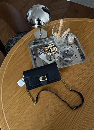 Coach tabby shoulder bag 20 black/gold [крафтова коробка] 20 x 11 x 7