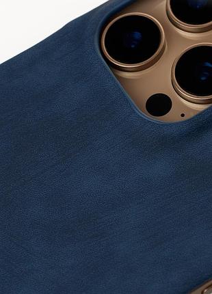 Чохол leather case для iphone 14 pro max denim 2