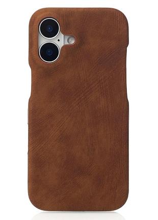 Чехол leather case для iphone 16 brown