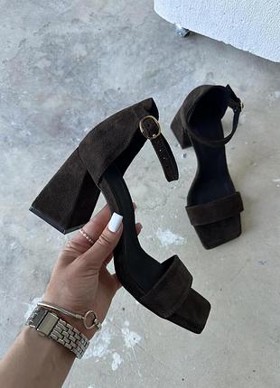 Босоножки шоколад замш 40 (25.5см)