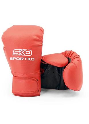 Боксерские перчатки sportko арт. пд2-8-oz (унций) красный