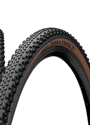 Покрышка бескамерная continental terra trail protection 28" | 700 x 40c | 28 x 1.50 черная/коричневая , складная skin