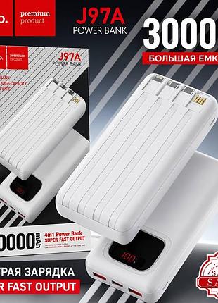 Повербанк power bank hoco j97a 30000mah pd 22.5w із вбудованими кабелями