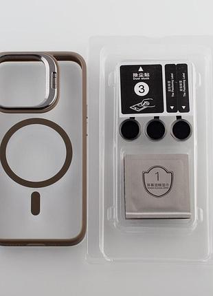 Силіконовий чохол magsafe camera glass protection для iphone 14 pro max сірий