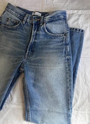 Джинси прямі сині zara straight 3