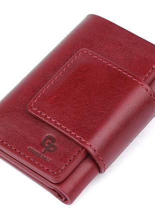 Практичное женское портмоне grande pelle 11574 бордовый