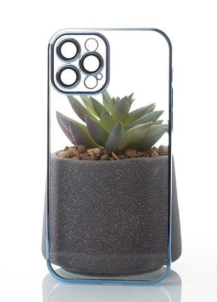 Пластиковий чохол glitter для iphone 12 pro max синій