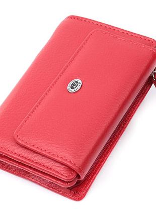 Идеальный кошелек с монетницей из натуральной кожи st leather 22739 красный