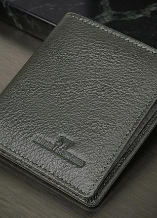Женский кошелек на магните из натуральной кожи st leather 23093 зеленый