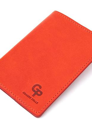 Яркая кожаная обложка на паспорт grande pelle 11483 красный