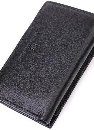 Кожаный женский кошелек в три сложения st leather 22488 черный