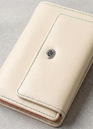Вместительный кошелек для женщин из натуральной кожи st leather 22500 белый