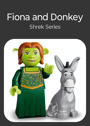 Фигурки принцесса фиона и Дом (fiona and donkey) из серии брек / lego стилизованные фигурки