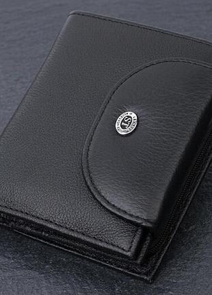 Зручний жіночий гаманець із монетницею із натуральної шкіри st leather 22711 чорний