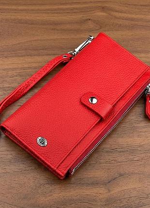 Кошелек женский st leather 18381 (st420) многофункциональный красный