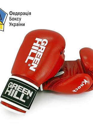 Боксерські рукавиці knock ліцензовані федерацією боксу україни green hill