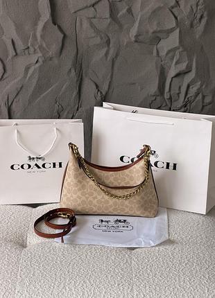 Женская сумка coach juliet shoulder bag 25 premium молочный е.