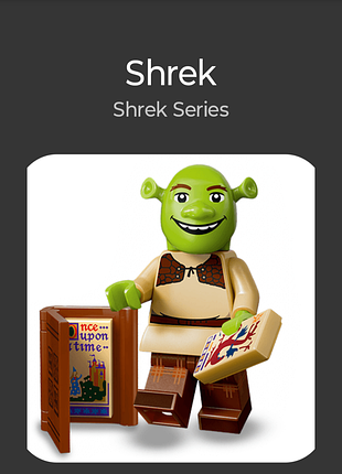 Коллекционная фигурка шрек (shrek) с книжкой сказок / lego стиль / серия shrek