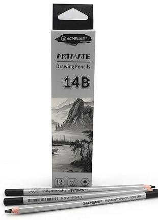 Олівці чорнографітні 14в artmate acmeliae 12шт