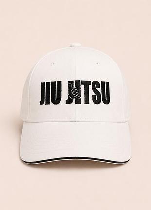Біла кепка/бейсболка tm kintayo з вишивкою jiu jitsu/джиу джитсу, унісекс